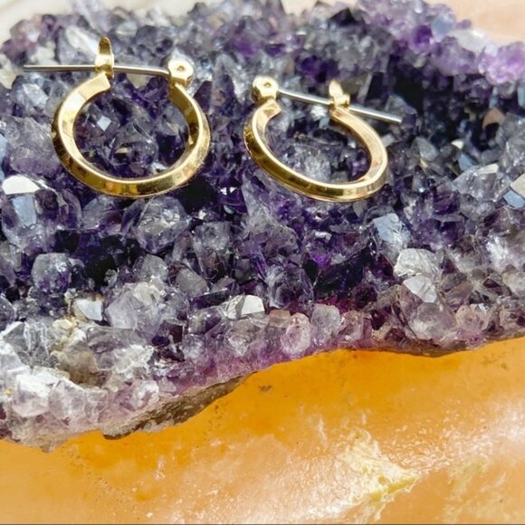 CLASSIC MINI DAINTY GOLD HOOPS - Picture 2 of 2